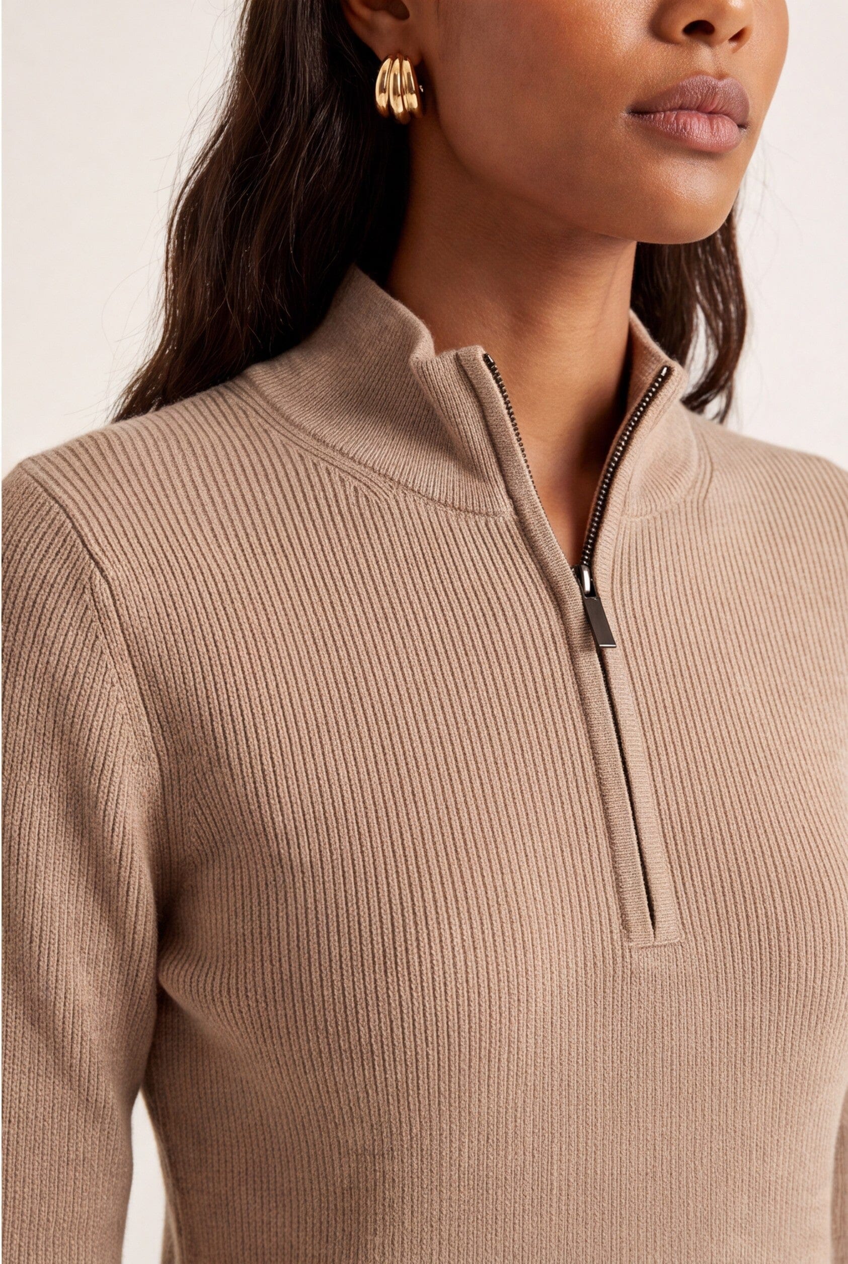 PULL ZIPPE - OLYMPE - CAMEL CHINE PULL NEW KOOKAI Mode Kookai