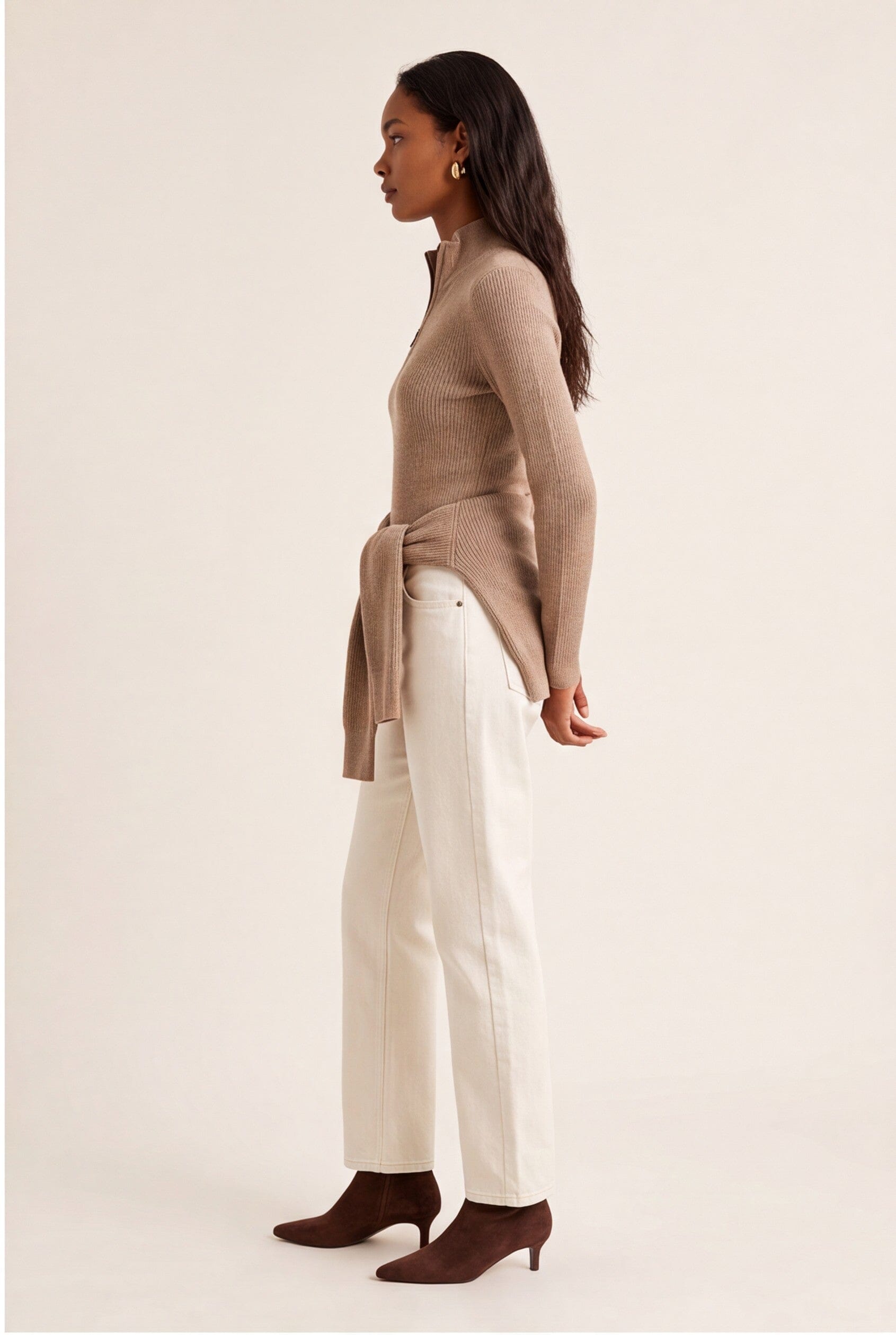 PULL ZIPPE - OLYMPE - CAMEL CHINE PULL NEW KOOKAI Mode Kookai