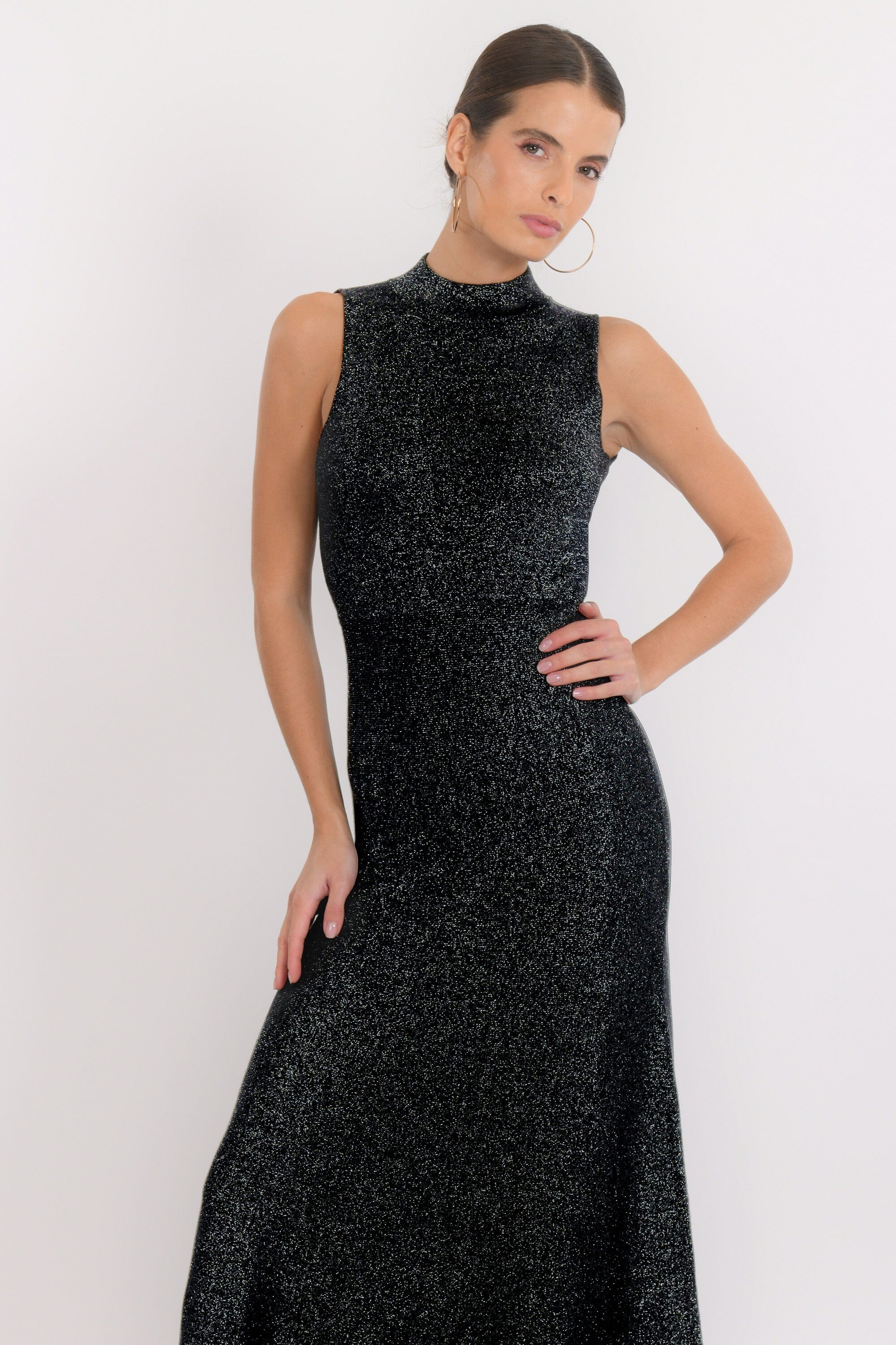 Robe De Soirée Kookaï Noire Taille 36/38 - Décolleté Dos, Parure Amovible - Occasion Très Bon état