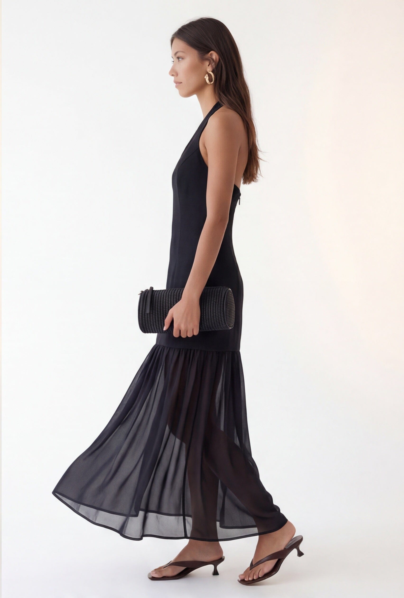 ROBE BI-MATIERE DOS NU - CASSANDRA - NOIR ROBE NEW KOOKAI Mode Kookai