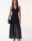ROBE BI-MATIERE DOS NU - CASSANDRA - NOIR ROBE NEW KOOKAI Mode Kookai