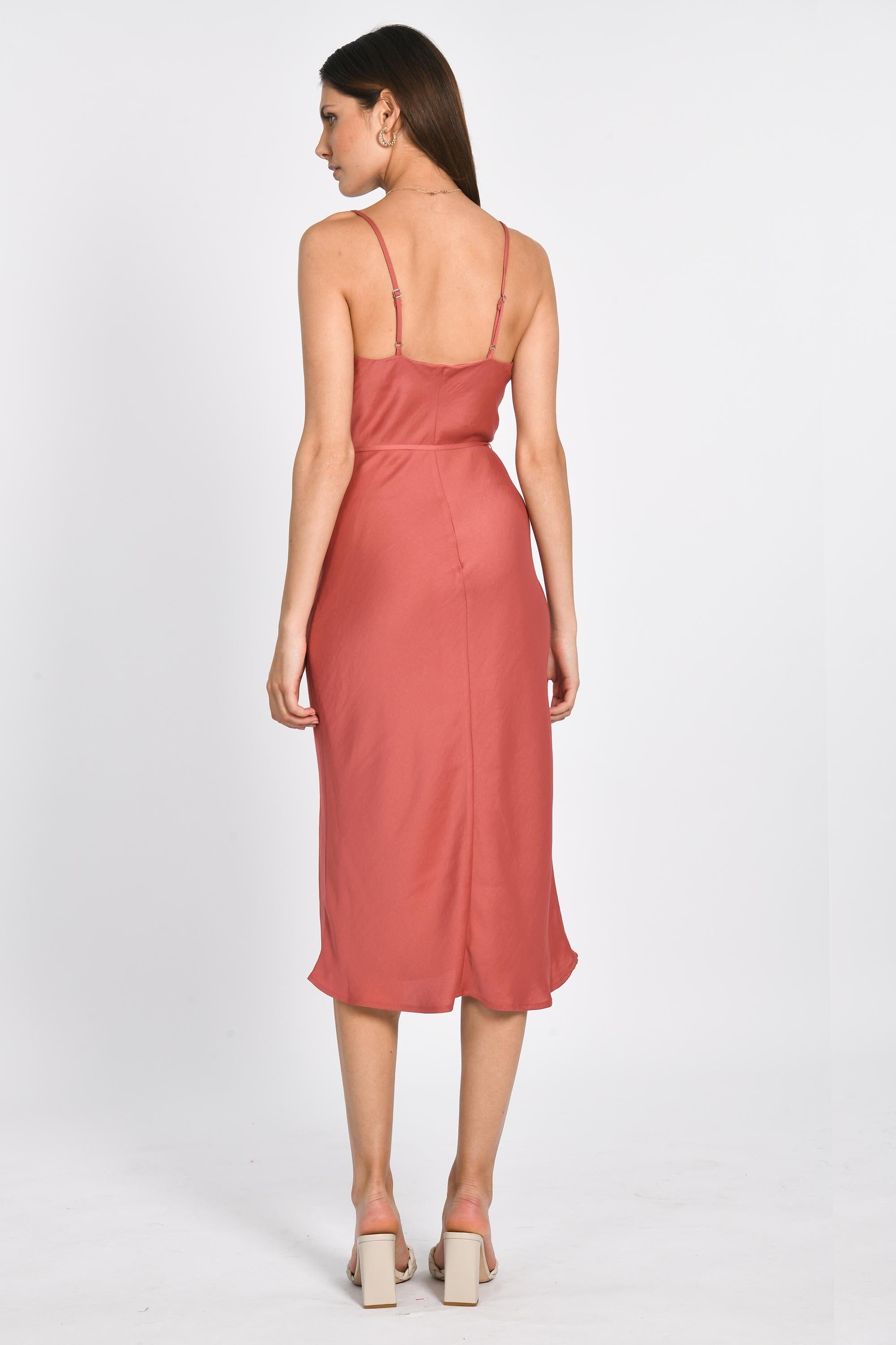 ROBE BRETELLES MIDI ELLIS TERRACOTA ROBE KOOKAI Mode Kookai