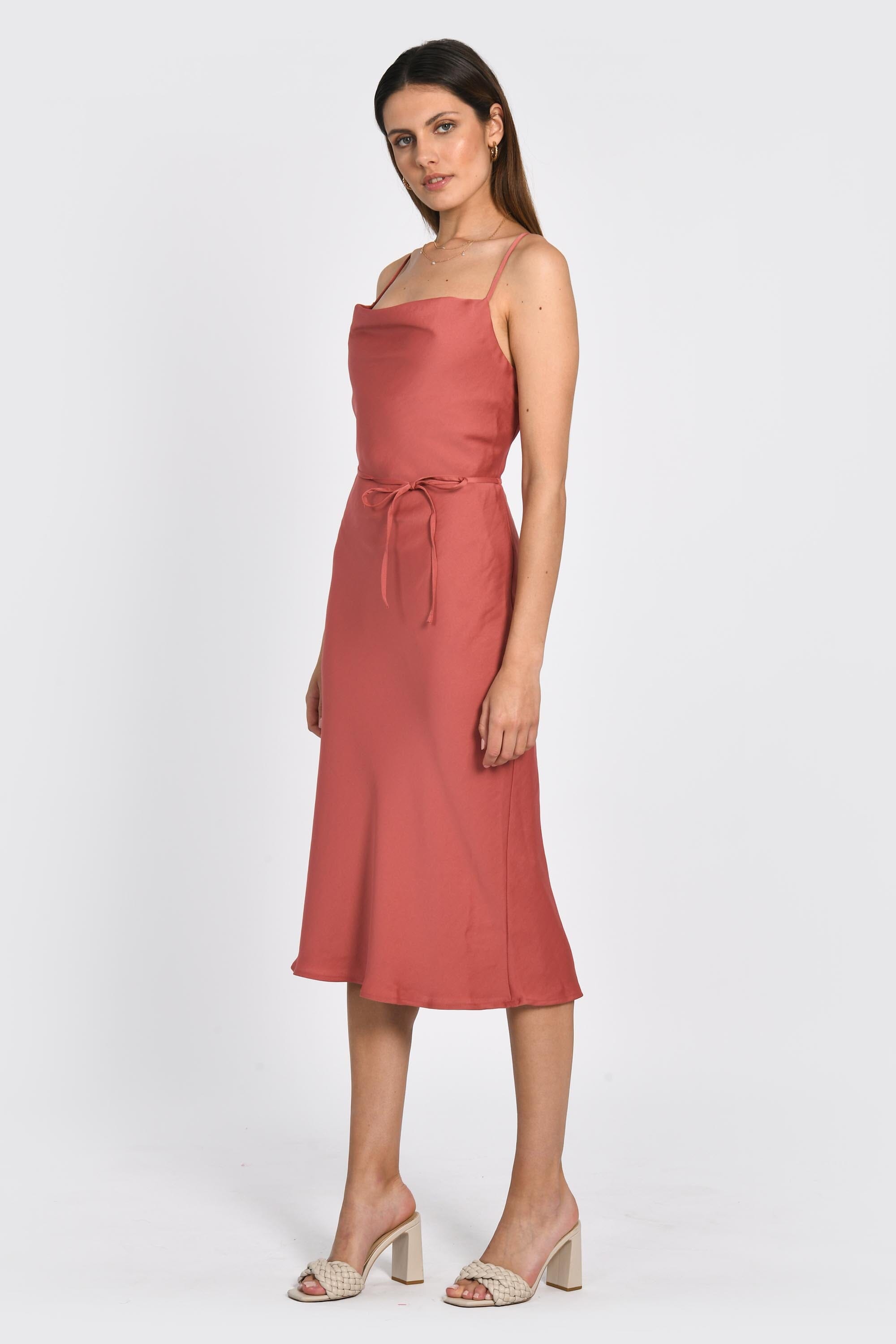 ROBE BRETELLES MIDI ELLIS TERRACOTA ROBE KOOKAI Mode Kookai