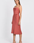 ROBE BRETELLES MIDI ELLIS TERRACOTA ROBE KOOKAI Mode Kookai