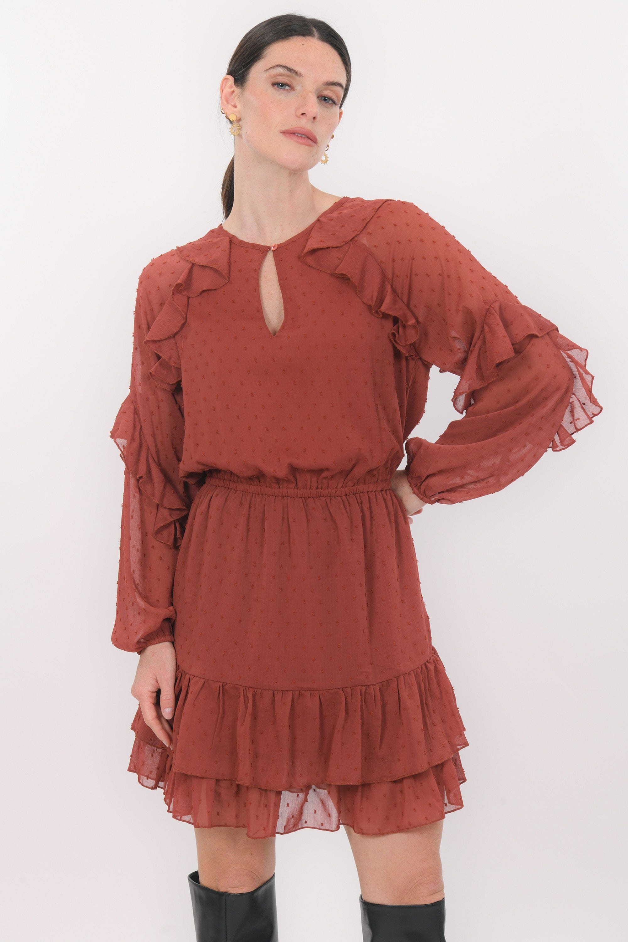 ROBE - BRITANNY - BORDEAUX ROBE NEW KOOKAI Mode Kookai