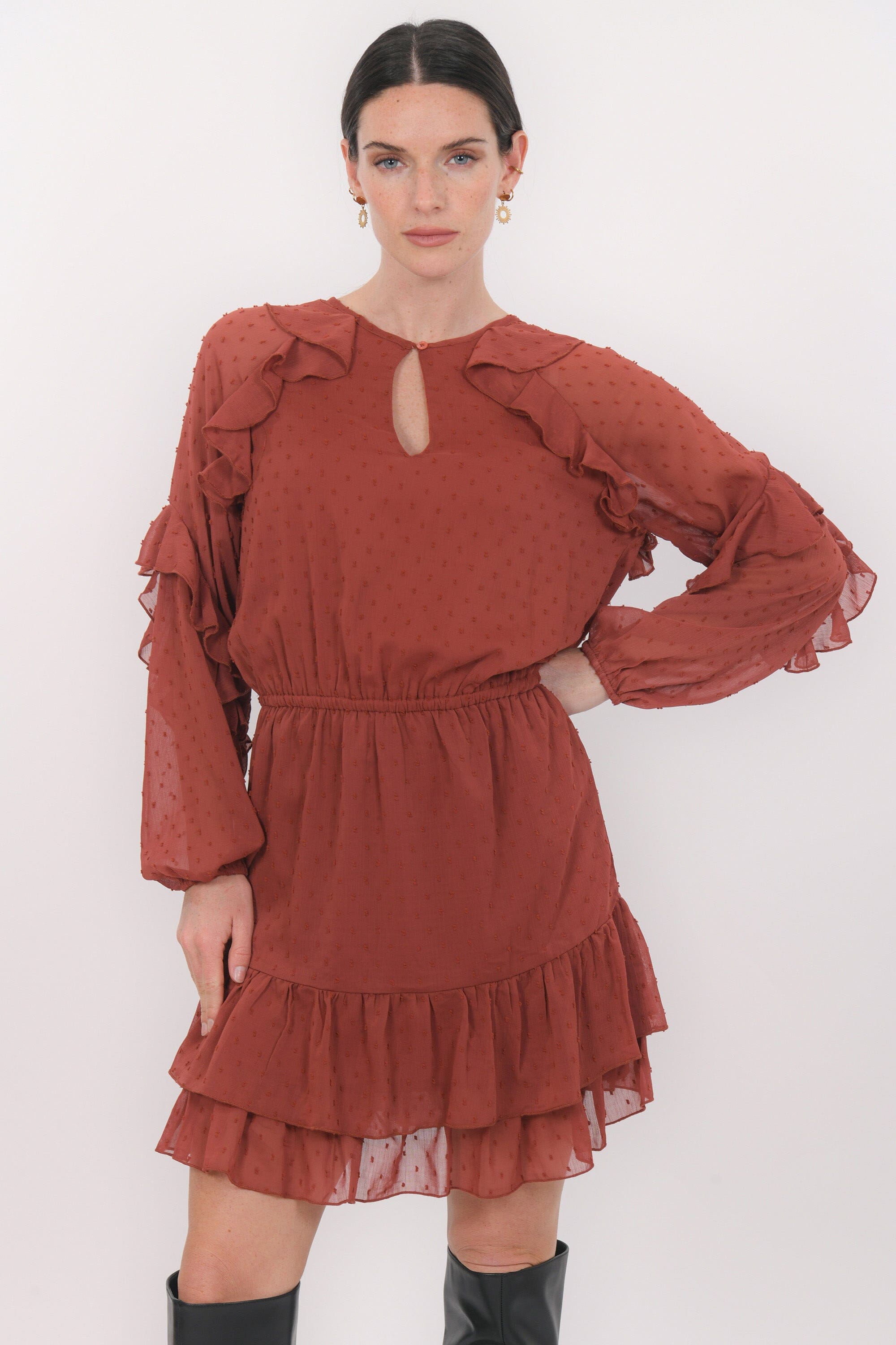 ROBE - BRITANNY - BORDEAUX ROBE NEW KOOKAI Mode Kookai