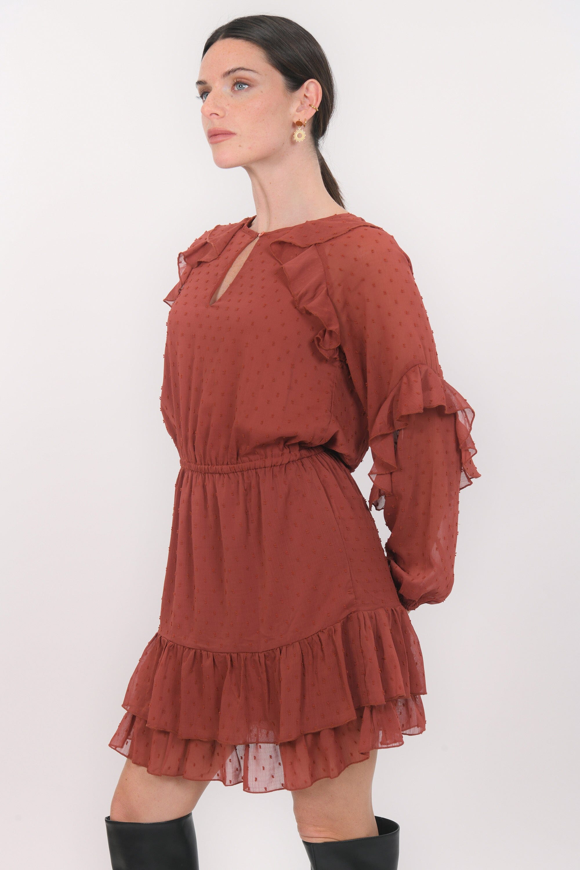 ROBE - BRITANNY - BORDEAUX ROBE NEW KOOKAI Mode Kookai