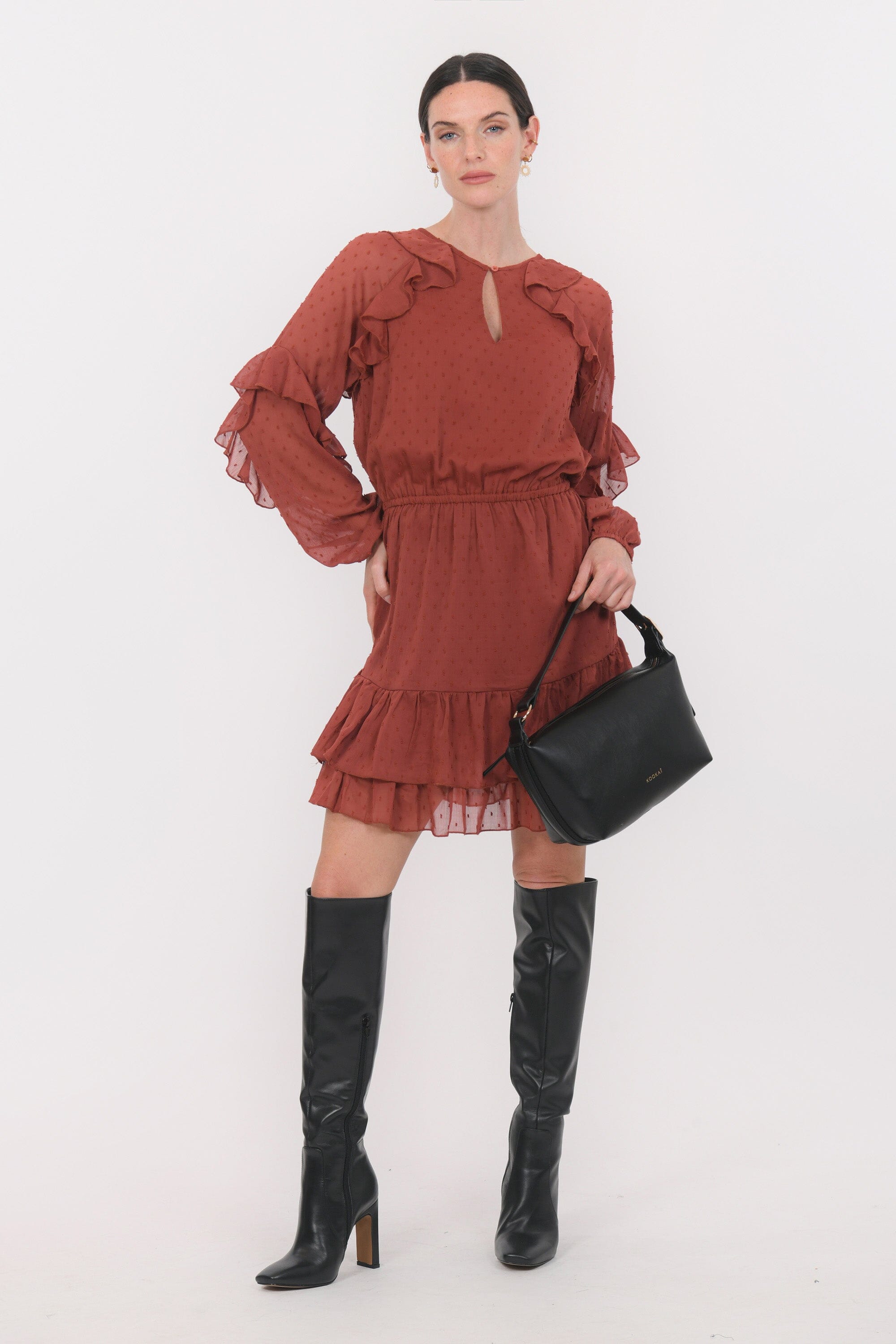 ROBE - BRITANNY - BORDEAUX ROBE NEW KOOKAI Mode Kookai