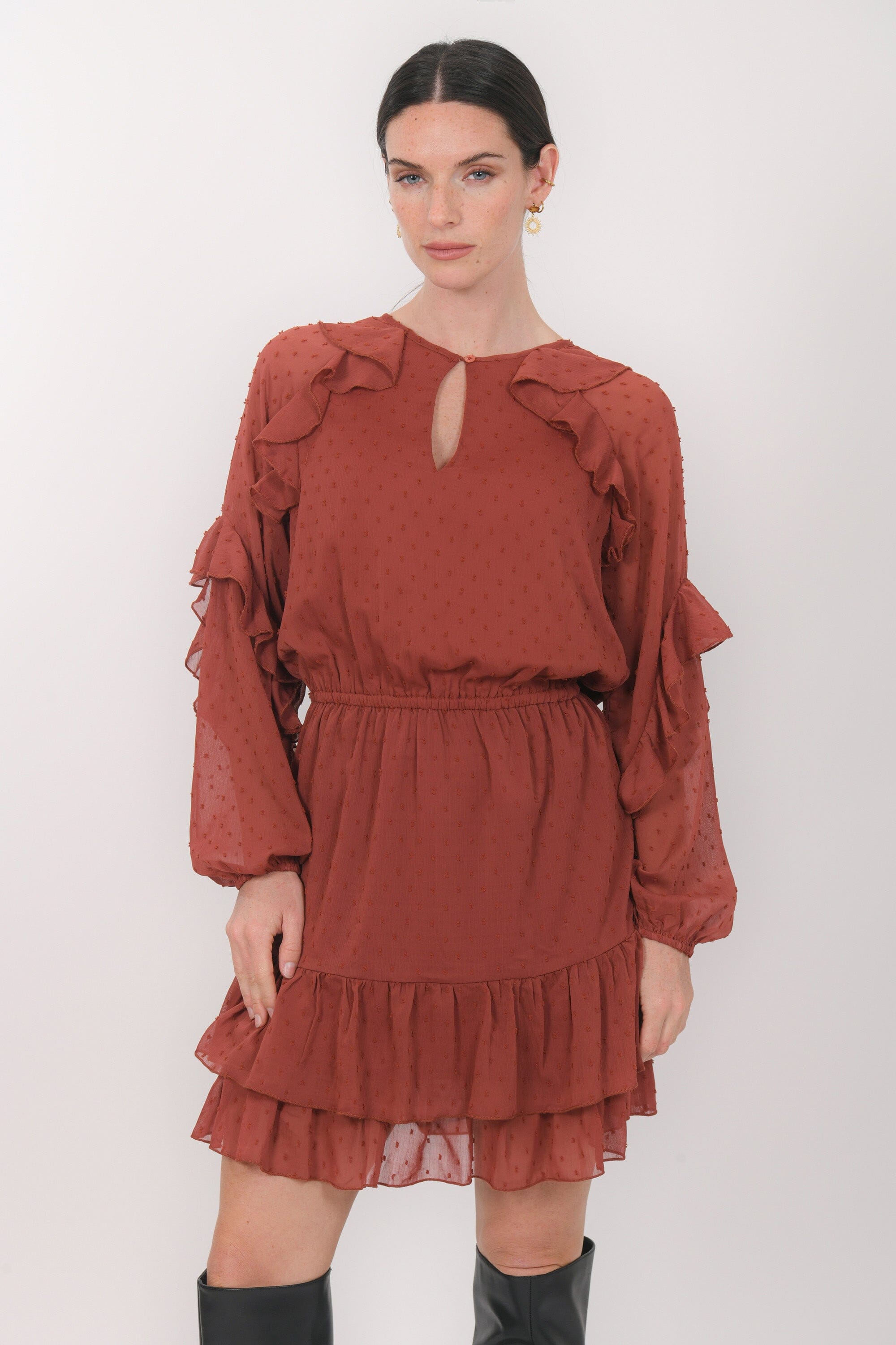 ROBE - BRITANNY - BORDEAUX ROBE NEW KOOKAI Mode Kookai