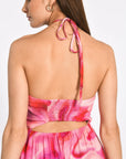 ROBE BUSTIER LONGUE ANNE 70s MULTI PINK ROBE KOOKAI Mode Kookai