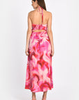 ROBE BUSTIER LONGUE ANNE 70s MULTI PINK ROBE KOOKAI Mode Kookai