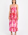 ROBE BUSTIER LONGUE ANNE 70s MULTI PINK ROBE KOOKAI Mode Kookai
