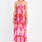 ROBE BUSTIER LONGUE ANNE 70s MULTI PINK ROBE KOOKAI Mode Kookai
