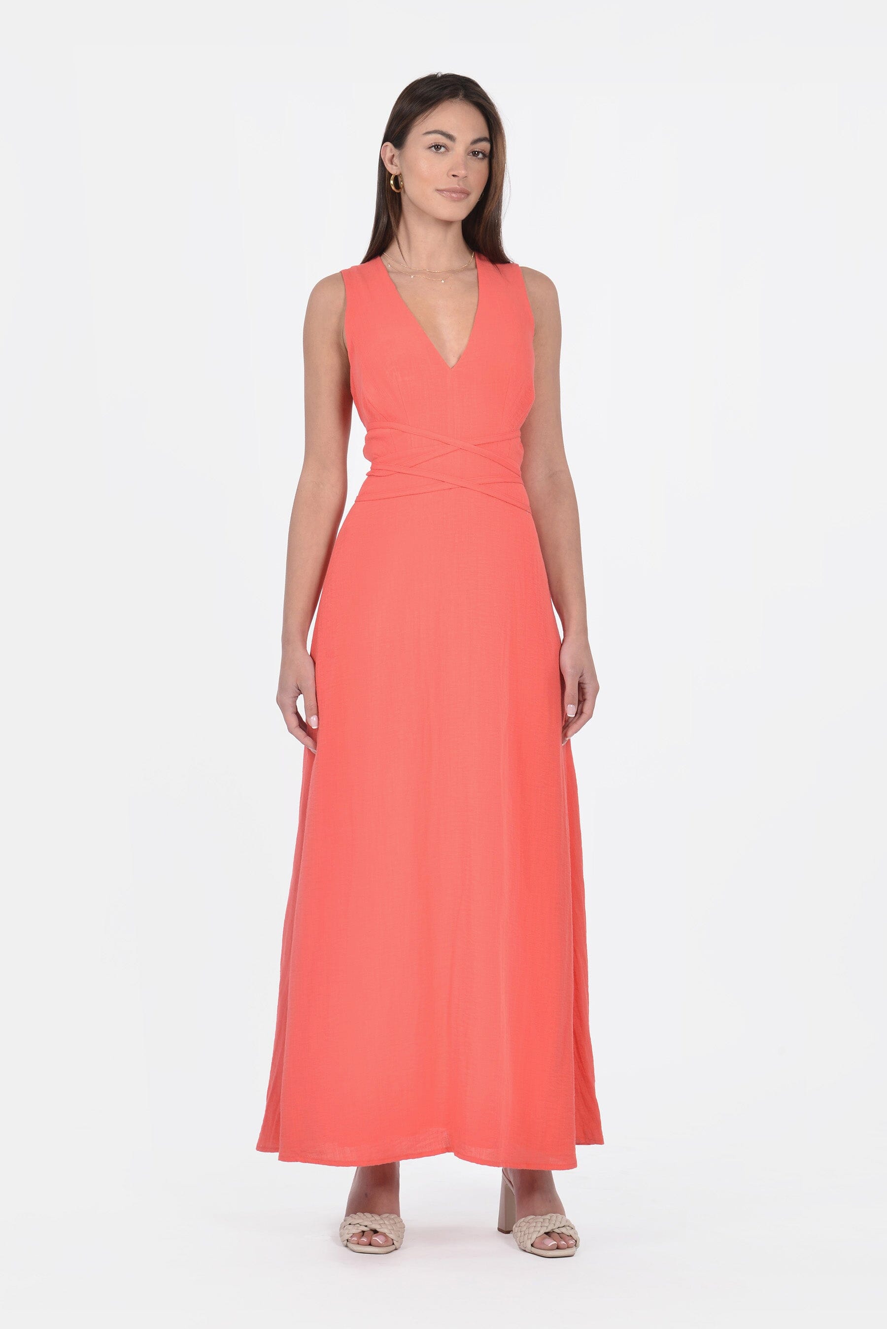 ROBE COL V LONGUE HAYMIE STRAWBERRY ROBE KOOKAI Mode Kookai