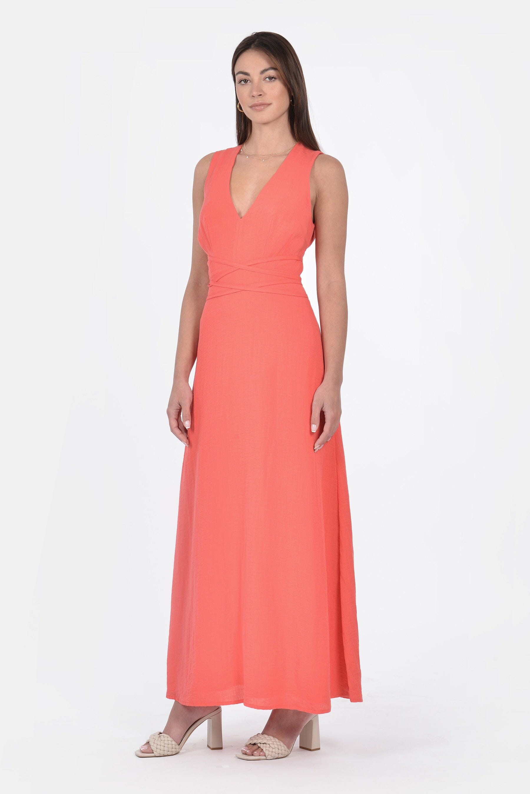ROBE COL V LONGUE HAYMIE STRAWBERRY ROBE KOOKAI Mode Kookai