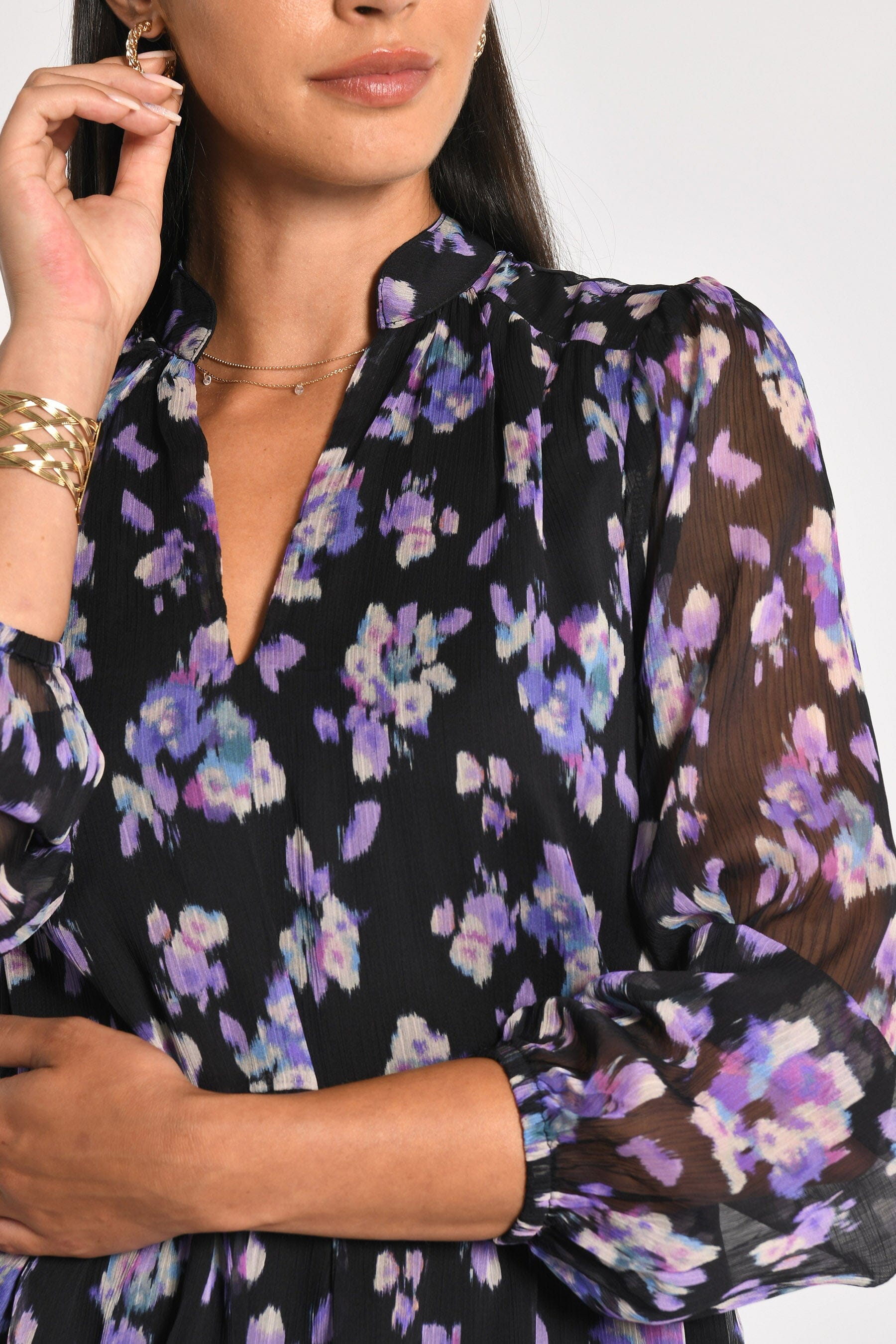 ROBE COURTE FLEURS MADISON MULTI VIOLET ROBE KOOKAI Mode Kookai