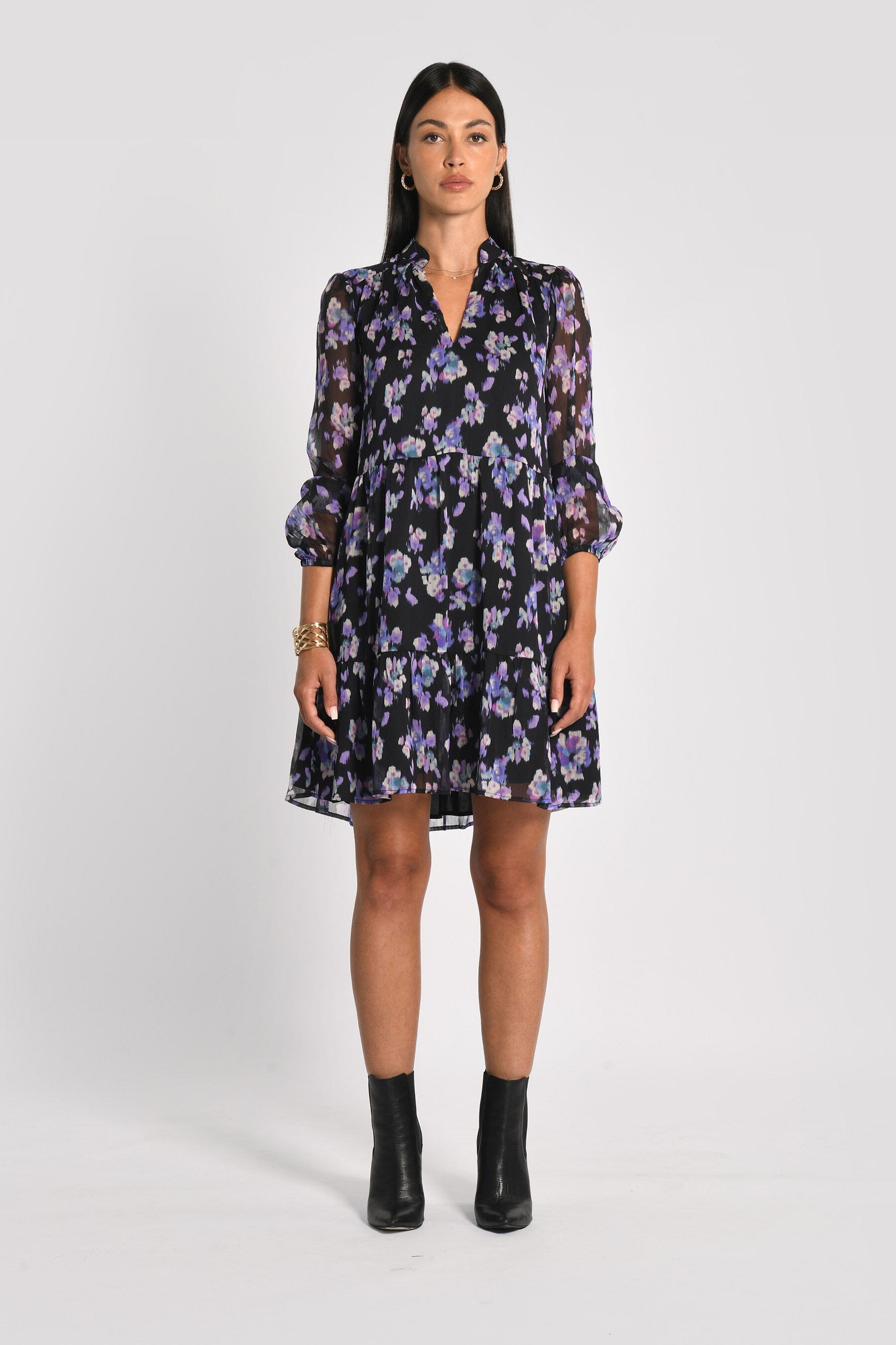 ROBE COURTE FLEURS MADISON MULTI VIOLET ROBE KOOKAI Mode Kookai