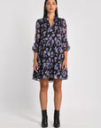 ROBE COURTE FLEURS MADISON MULTI VIOLET ROBE KOOKAI Mode Kookai