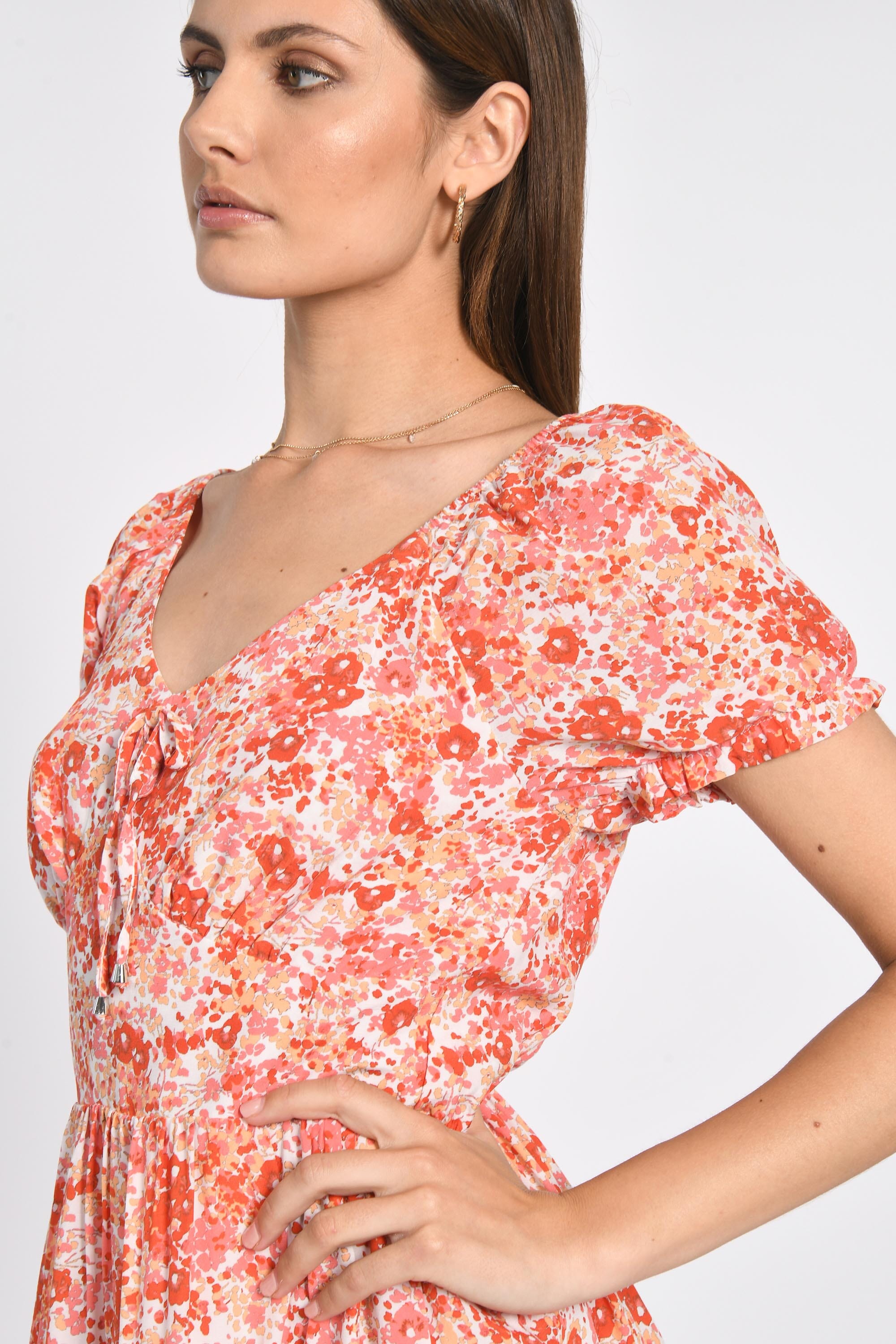 ROBE COURTE HELEN MULTI CORAIL ROBE NEW KOOKAI Mode Kookai