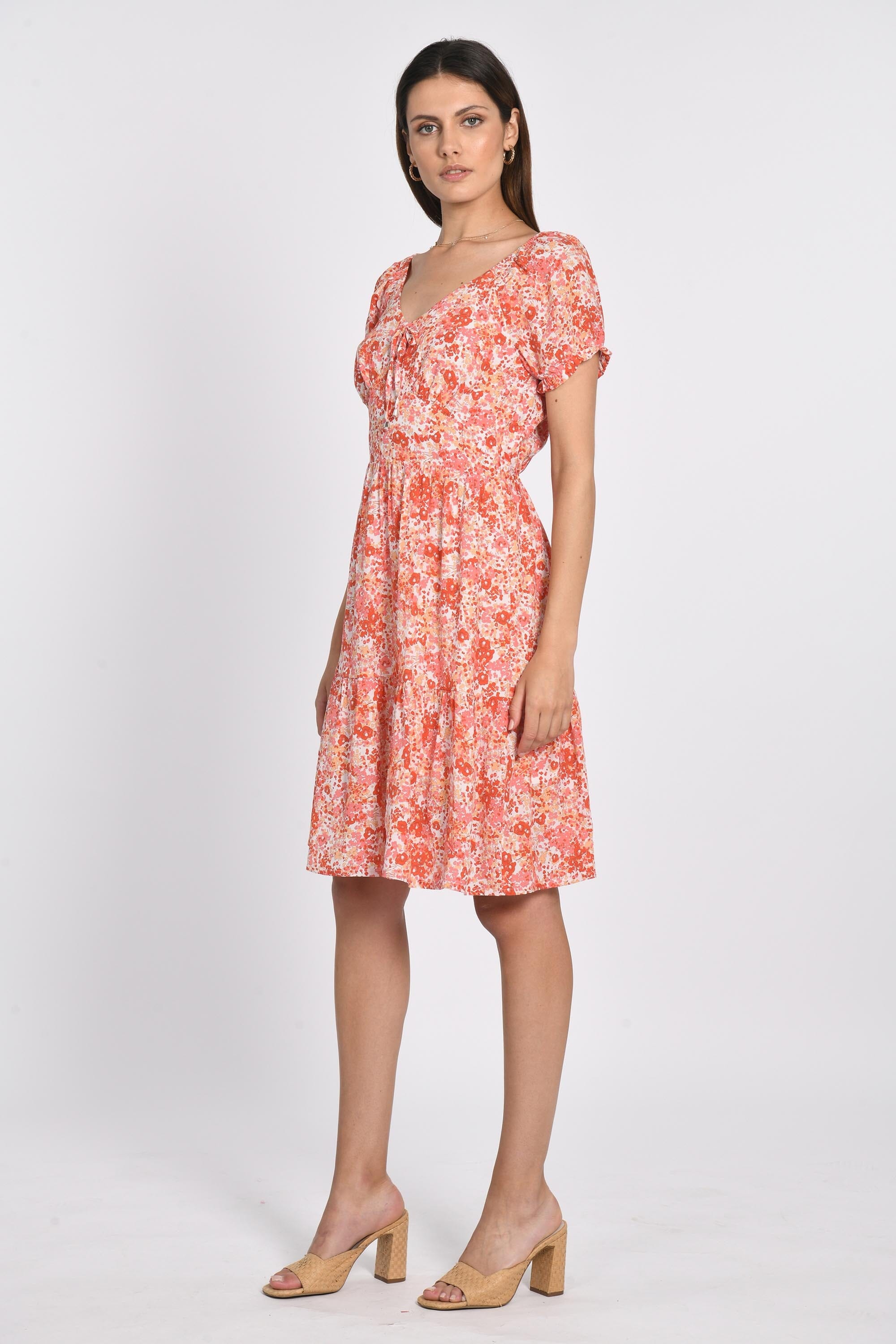 ROBE COURTE HELEN MULTI CORAIL ROBE NEW KOOKAI Mode Kookai
