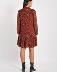 ROBE COURTE LEOPARD MINA MULTI BORDEAUX ROBE KOOKAI Mode Kookai