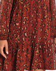 ROBE COURTE LEOPARD MINA MULTI BORDEAUX ROBE KOOKAI Mode Kookai