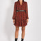 ROBE COURTE LEOPARD MINA MULTI BORDEAUX ROBE KOOKAI Mode Kookai