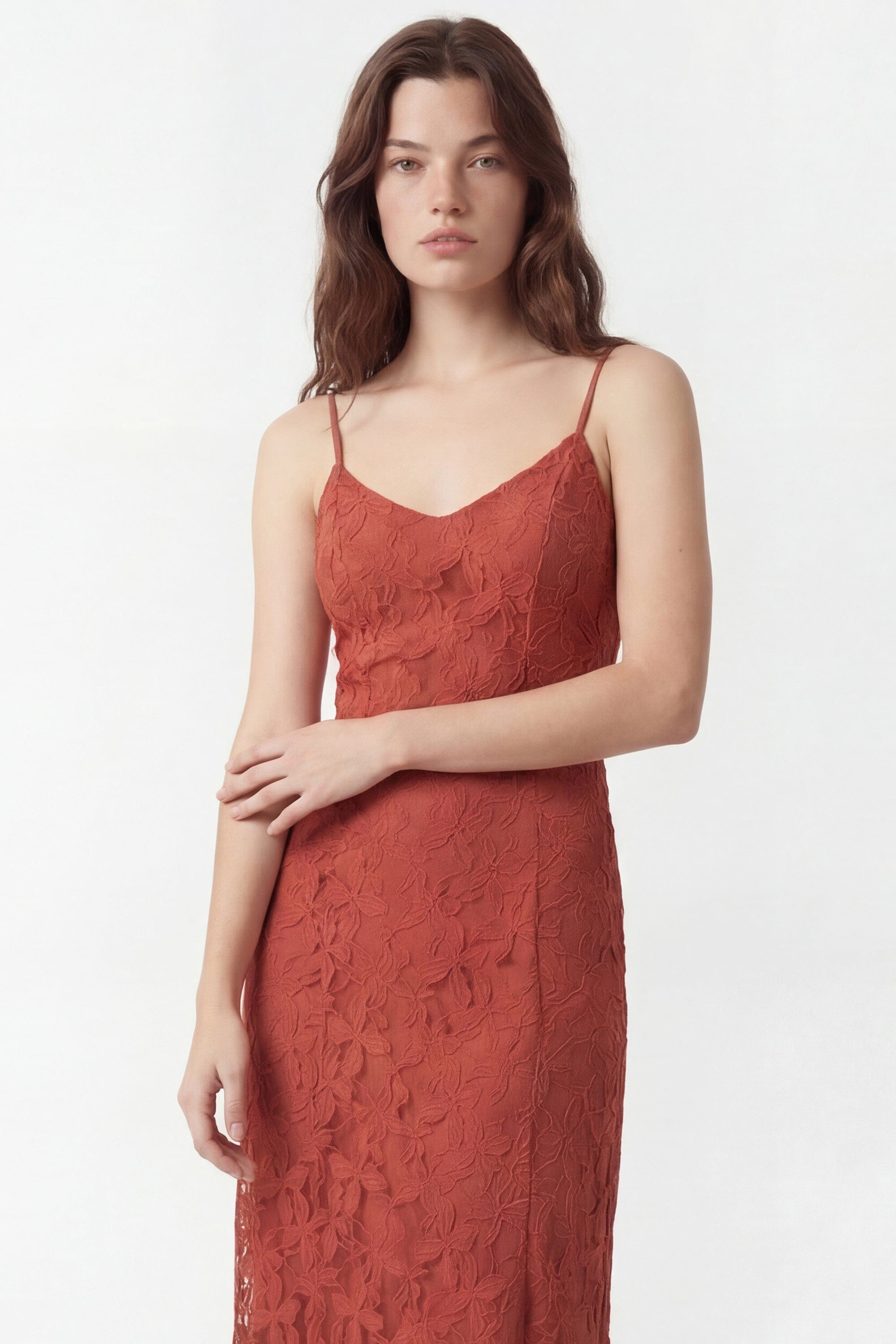 ROBE DENTELLE - CLAIRITY - TERRACOTTA ROBE NEW KOOKAI Mode Kookai