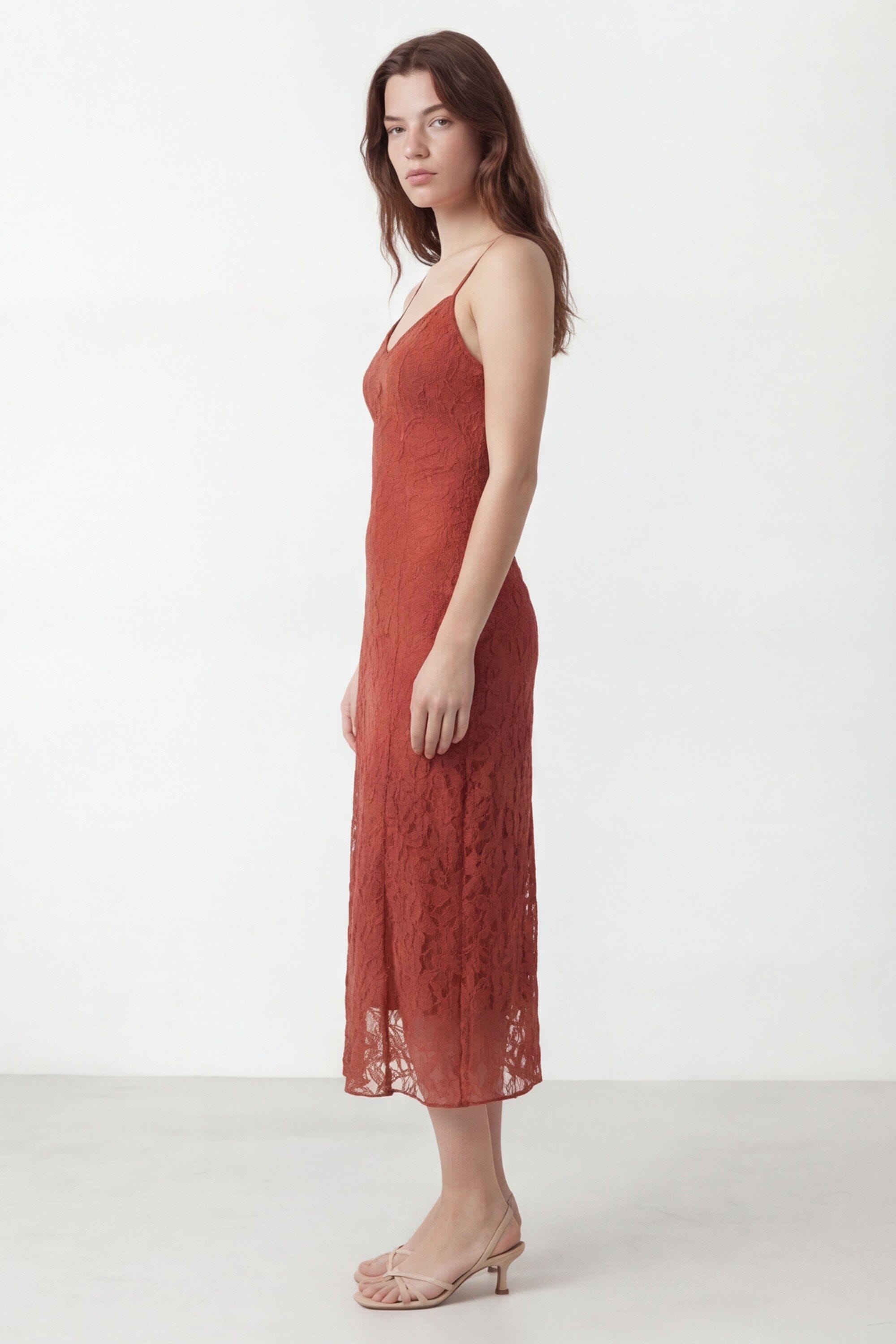 ROBE DENTELLE - CLAIRITY - TERRACOTTA ROBE NEW KOOKAI Mode Kookai