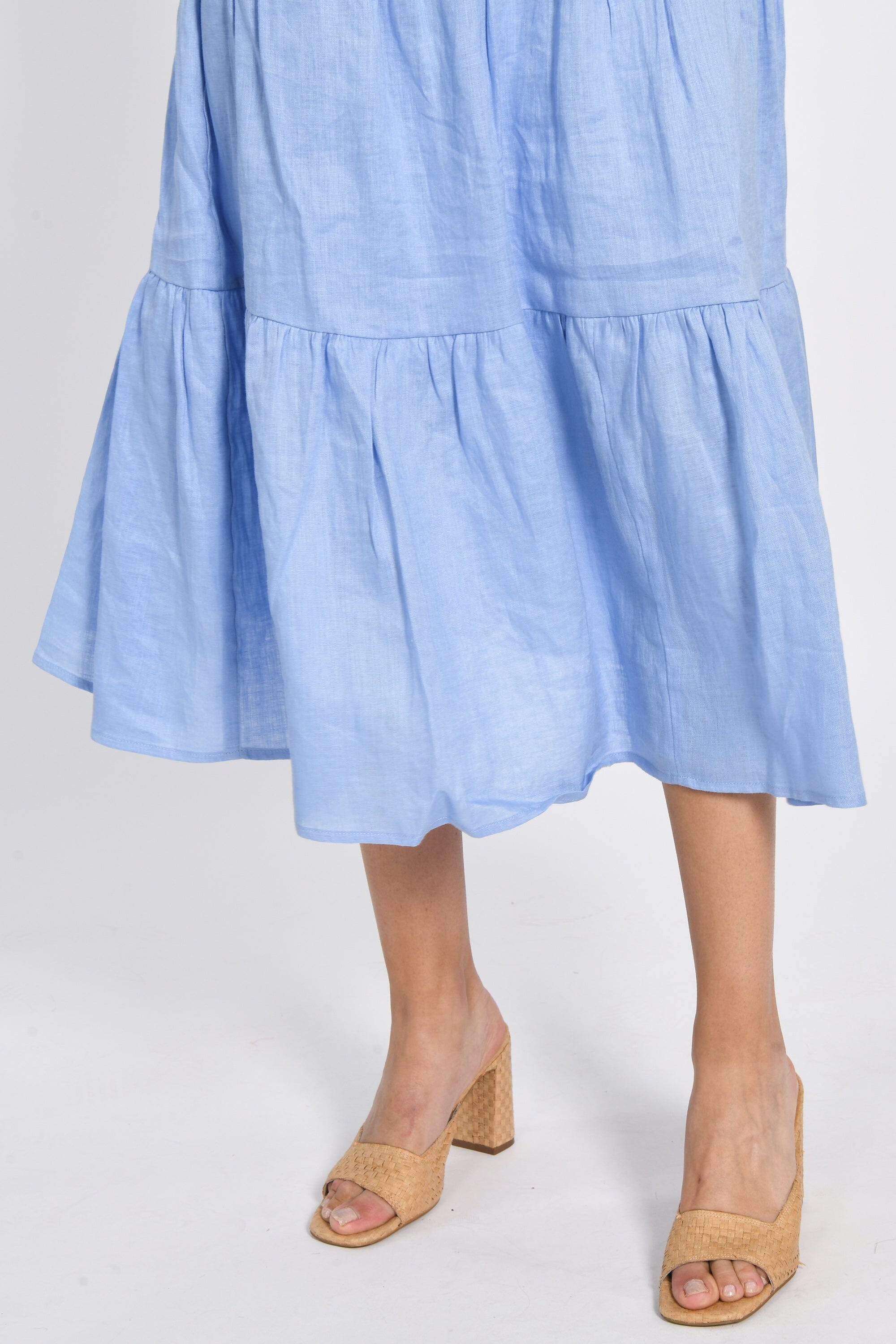 ROBE EN LIN MIDI TAHIA BLUE BELL ROBE KOOKAI Mode Kookai