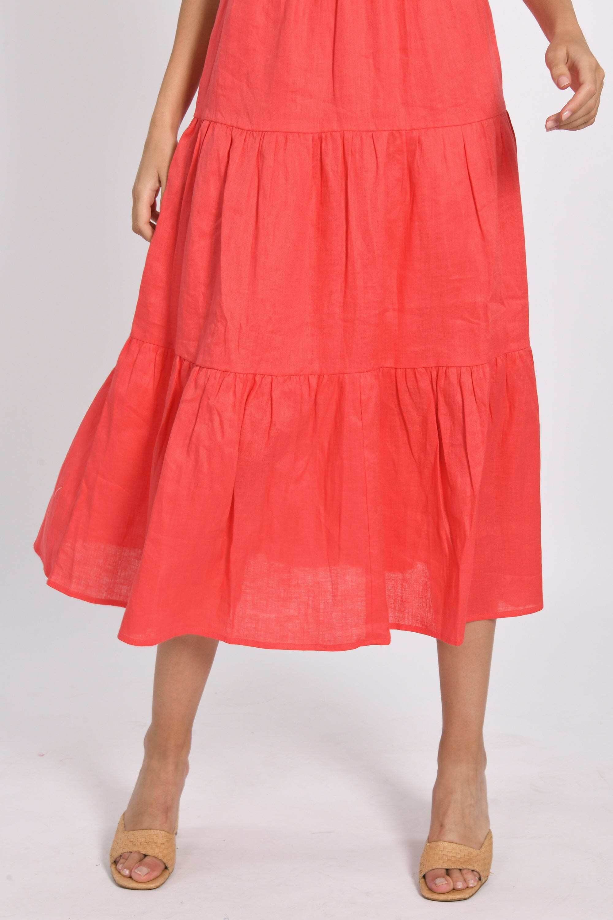 ROBE EN LIN MIDI TAHIA STRAWBERRY ROBE KOOKAI Mode Kookai