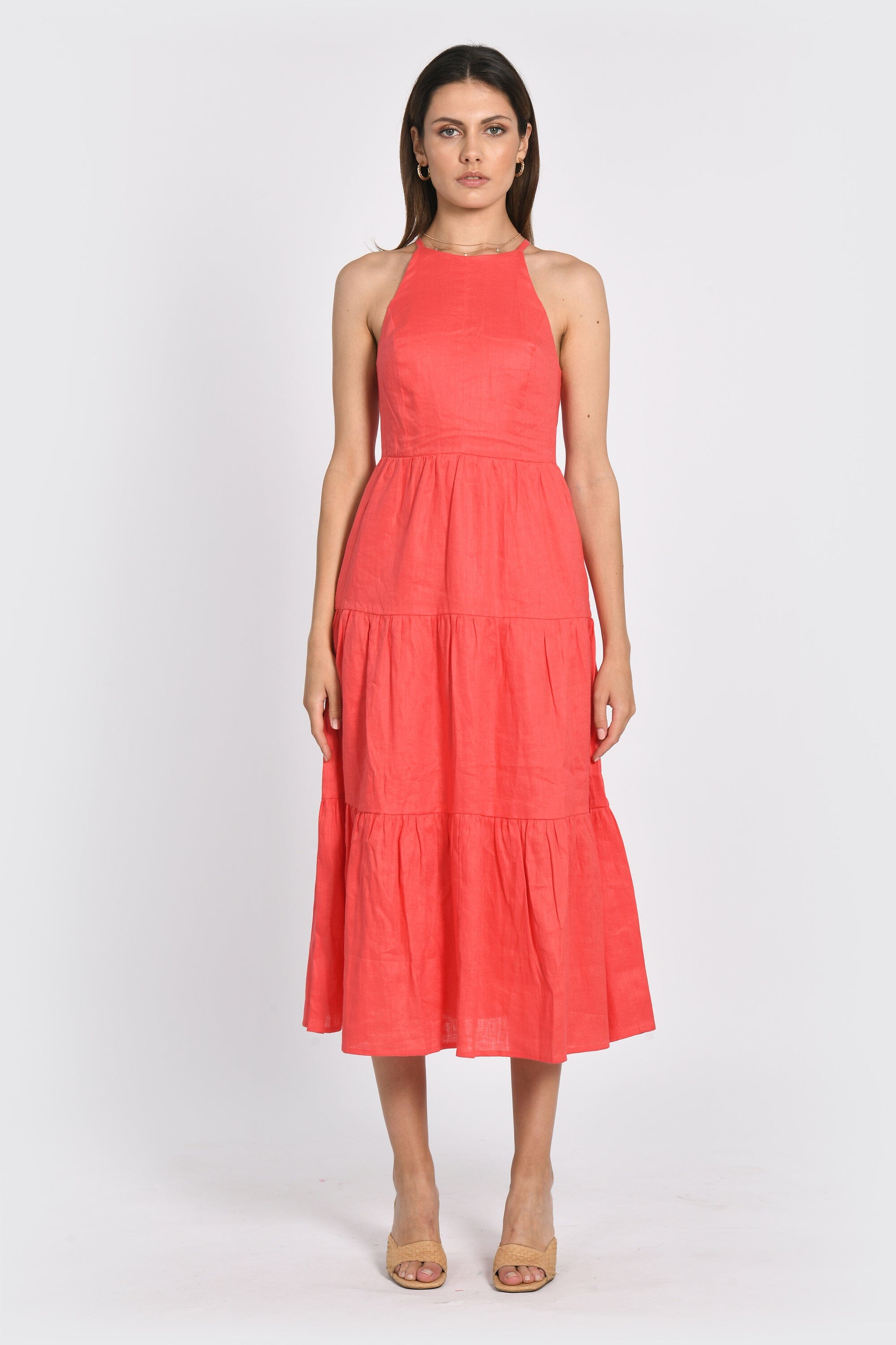 ROBE EN LIN MIDI TAHIA STRAWBERRY ROBE KOOKAI Mode Kookai
