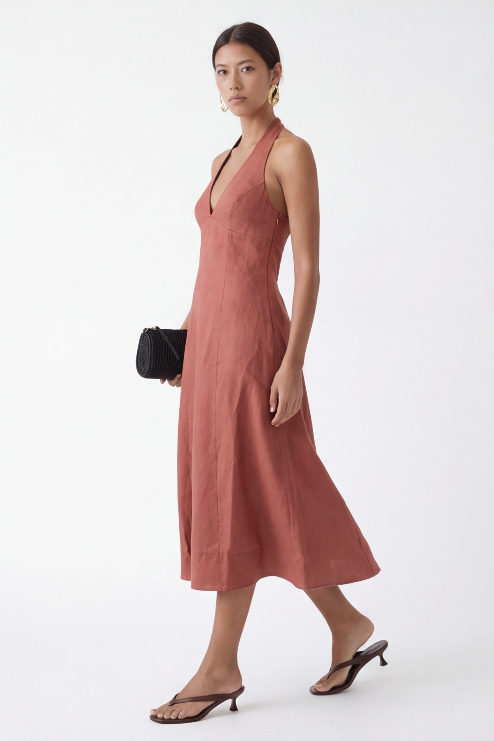 ROBE EVASEE - CHELSEA - TERRACOTTA ROBE NEW KOOKAI Mode Kookai