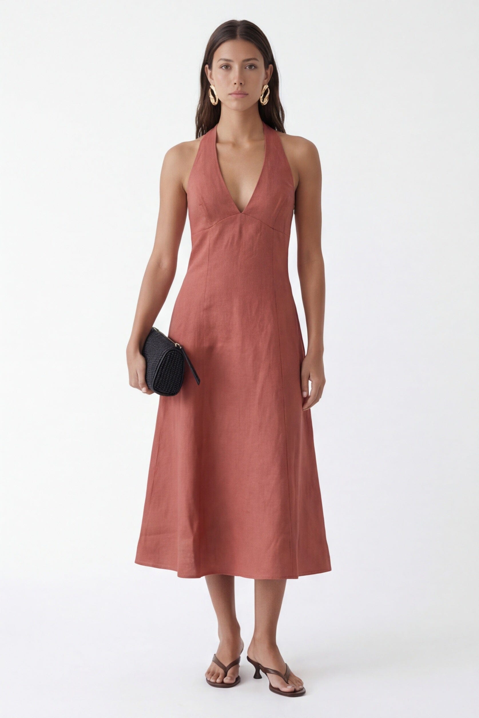 ROBE EVASEE - CHELSEA - TERRACOTTA ROBE NEW KOOKAI Mode Kookai