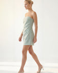 ROBE LIN BUSTIER - CHELSEA - CELADON ROBE NEW KOOKAI Mode Kookai