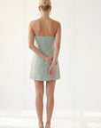 ROBE LIN BUSTIER - CHELSEA - CELADON ROBE NEW KOOKAI Mode Kookai