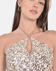 ROBE LINDSAY SEQUINS CHAMPAGNE ROBE KOOKAI Mode Kookai