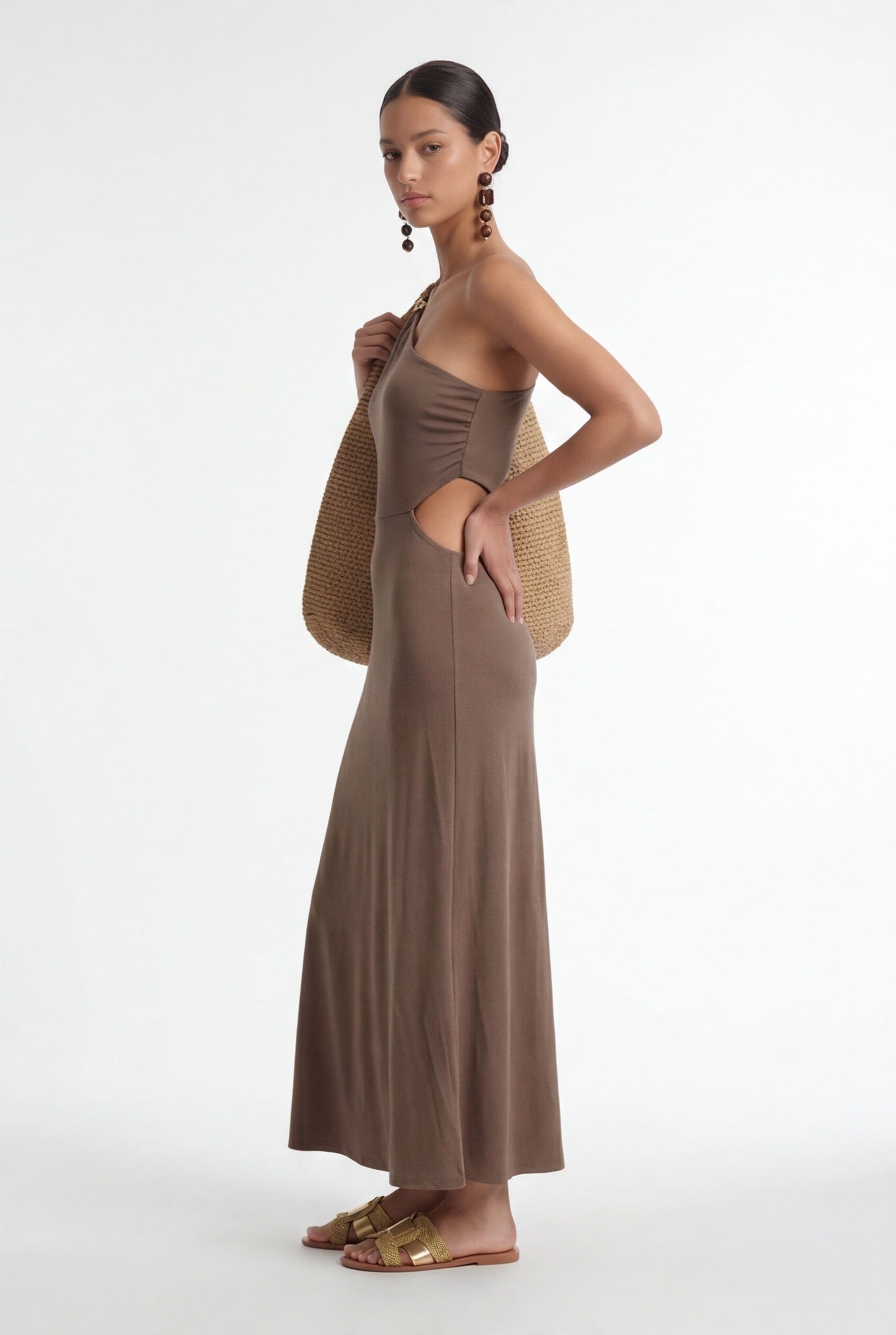 ROBE LONGUE - CRYSTA - NOISETTE ROBE NEW KOOKAI Mode Kookai