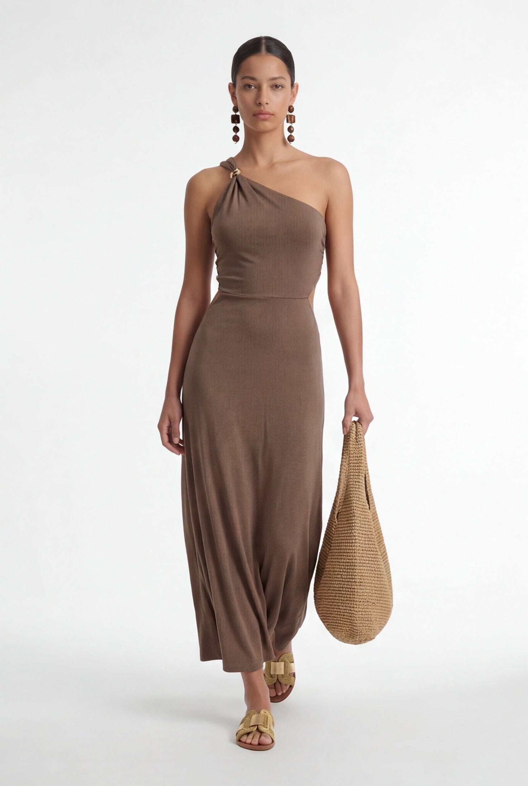 ROBE LONGUE - CRYSTA - NOISETTE ROBE NEW KOOKAI Mode Kookai