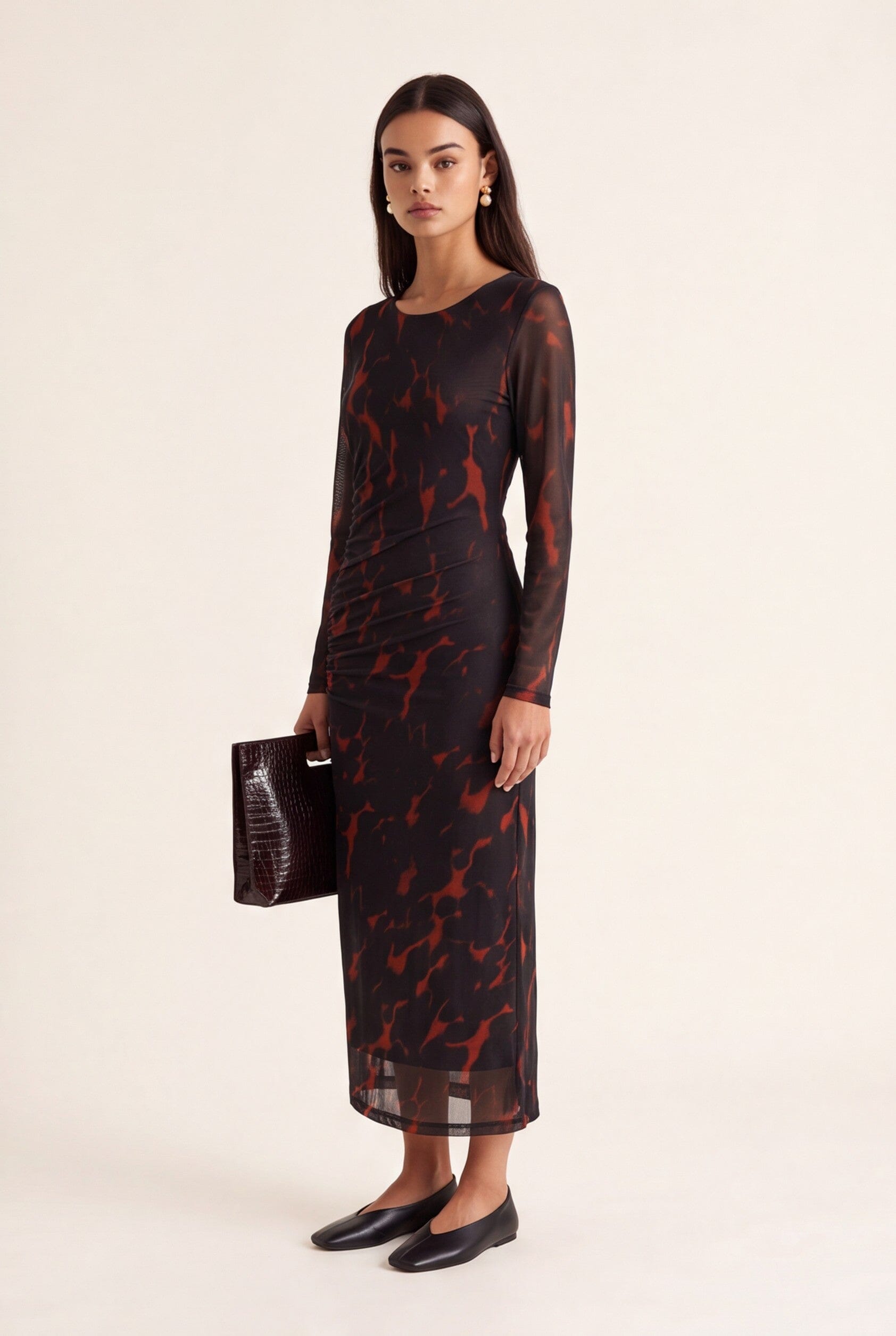 ROBE LONGUE - DANAE - COGNAC ROBE NEW KOOKAI Mode Kookai