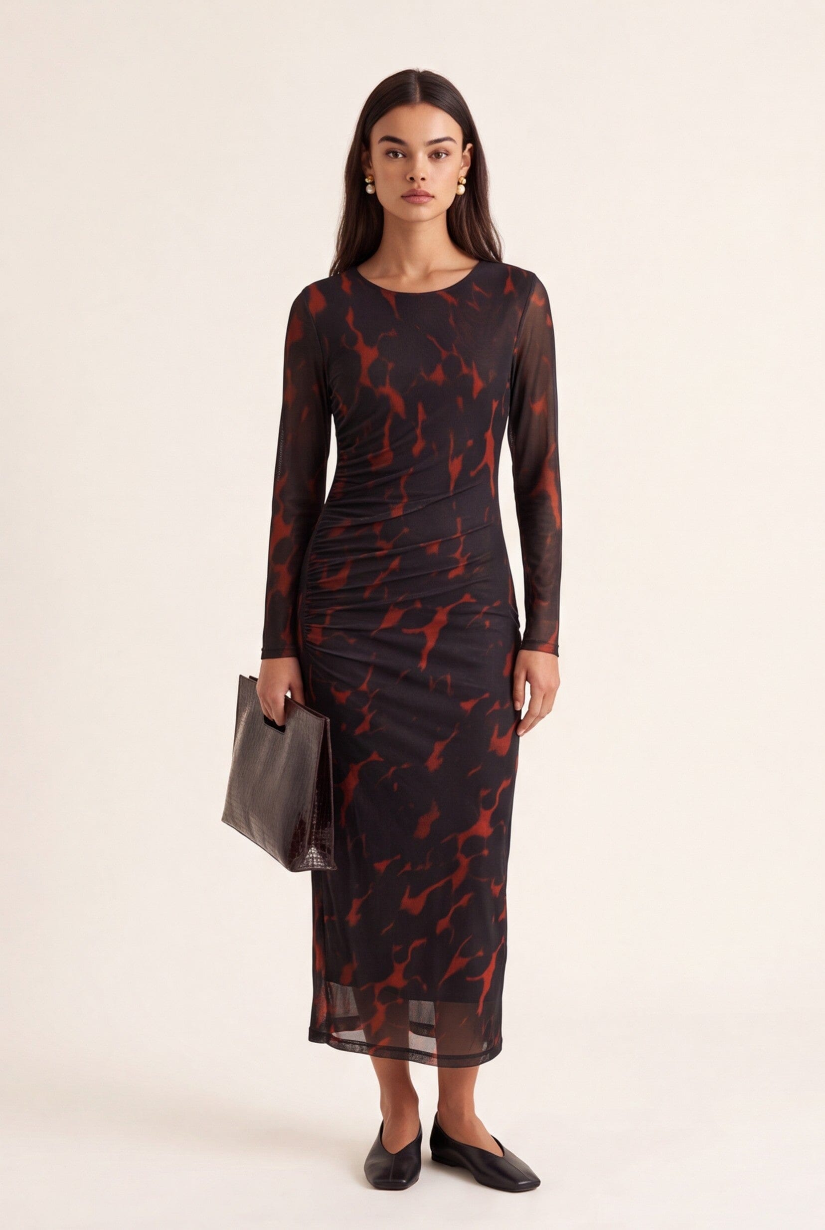 ROBE LONGUE - DANAE - COGNAC ROBE NEW KOOKAI Mode Kookai