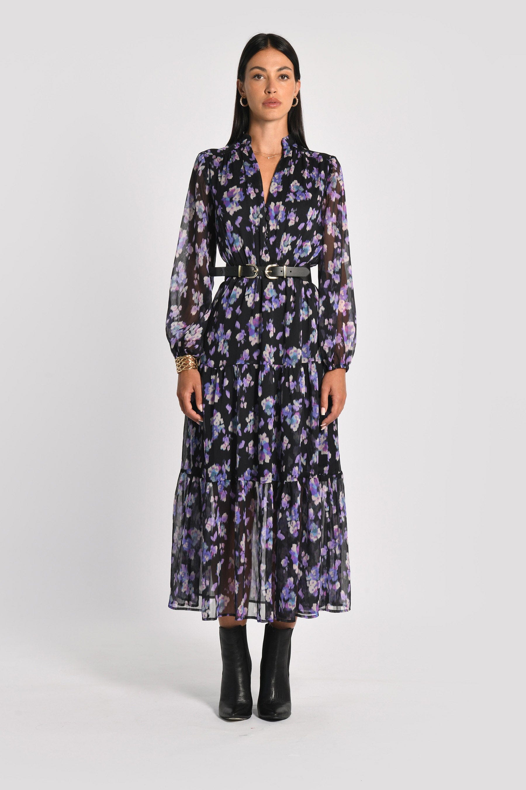 ROBE LONGUE FLEURS MADISON MULTI VIOLET ROBE KOOKAI Mode Kookai