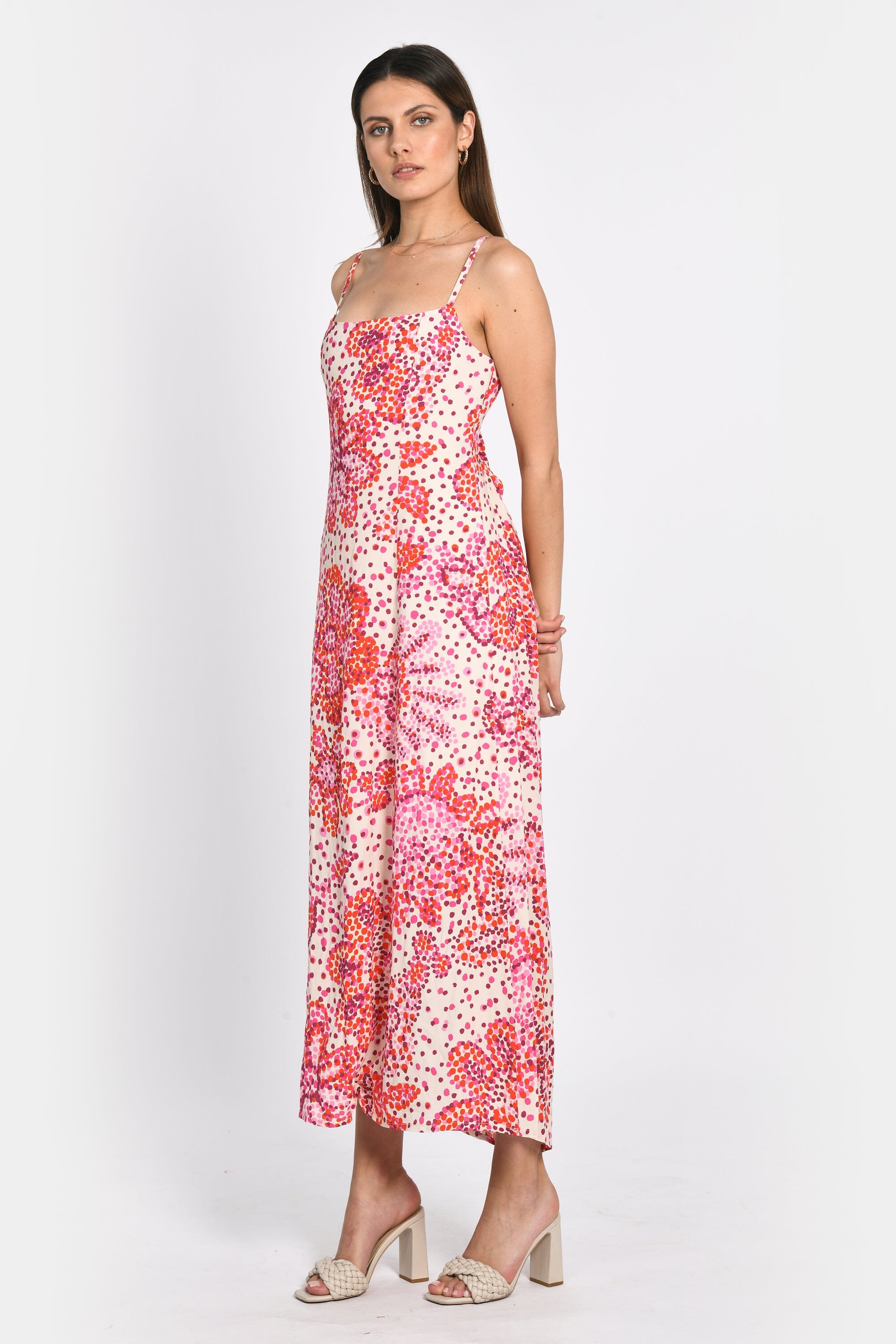 ROBE LONGUE FLORAL POINTILLISTE FIONA MULTI ECRU ROBE NEW KOOKAI Mode Kookai