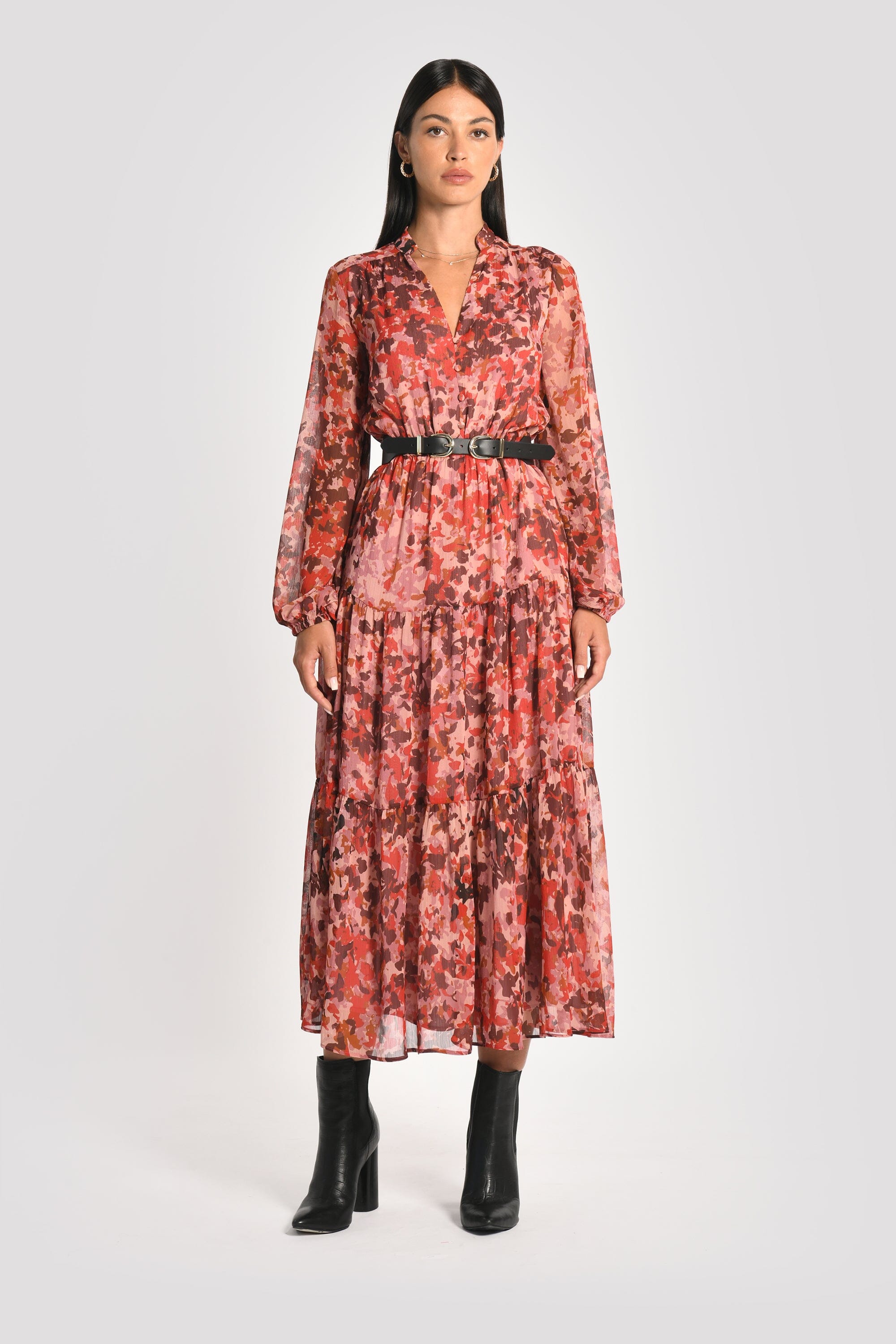 ROBE LONGUE IMPRIMÉE CONSTANCE MULTI BORDEAUX ROBE KOOKAI Mode Kookai