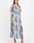 ROBE LONGUE PRISCA FLEURS MULTI BLEU ROBE KOOKAI Mode Kookai
