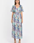 ROBE LONGUE PRISCA FLEURS MULTI BLEU ROBE KOOKAI Mode Kookai