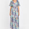 ROBE LONGUE PRISCA FLEURS MULTI BLEU ROBE KOOKAI Mode Kookai