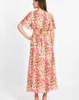 ROBE LONGUE PRISCA FLEURS MULTI ORANGE ROBE KOOKAI Mode Kookai