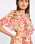 ROBE LONGUE PRISCA FLEURS MULTI ORANGE ROBE KOOKAI Mode Kookai