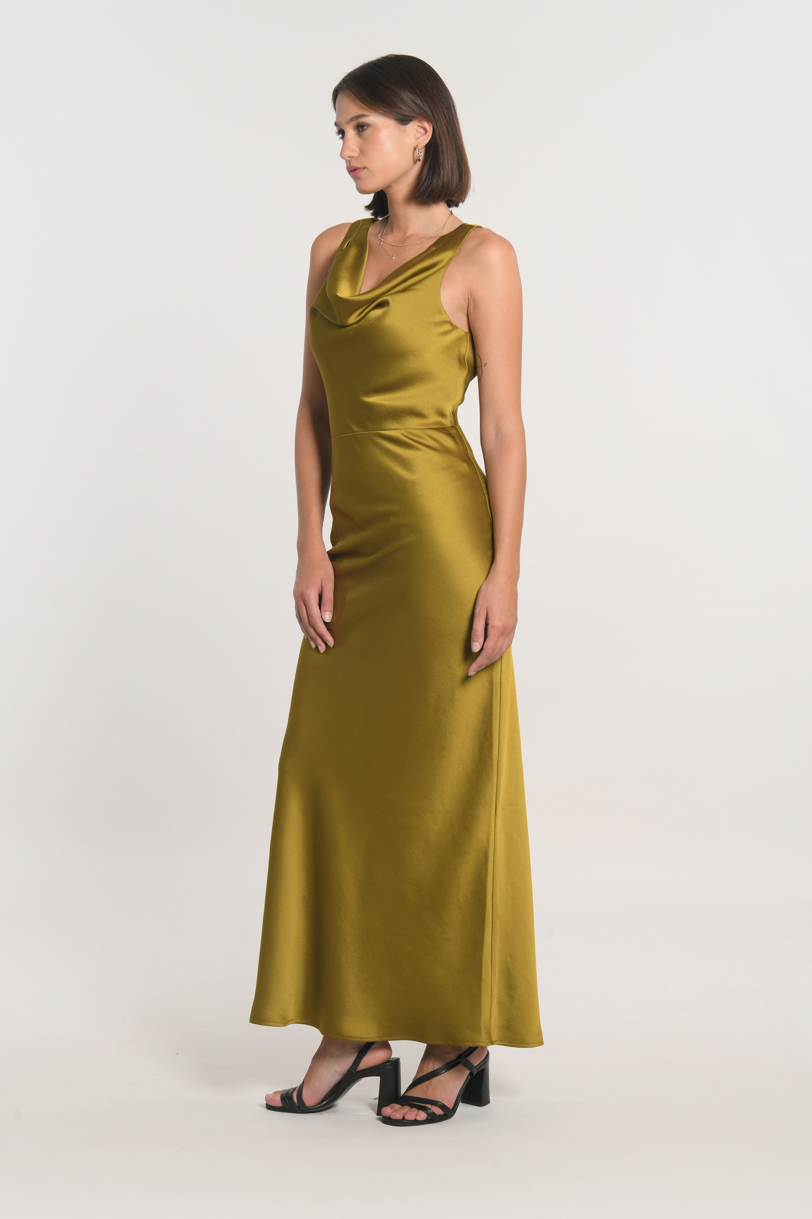 ROBE LONGUE SATIN PATTY BRONZE ROBE KOOKAI Mode Kookai